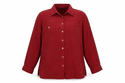 Womens UK Size 14 BHS Red Basic Button-Up