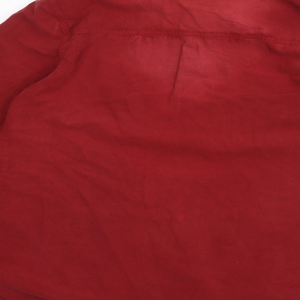 Womens UK Size 14 BHS Red Basic Button-Up