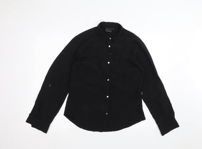 Womens UK Size 10 Incorporatewear Black Basic Button-Up