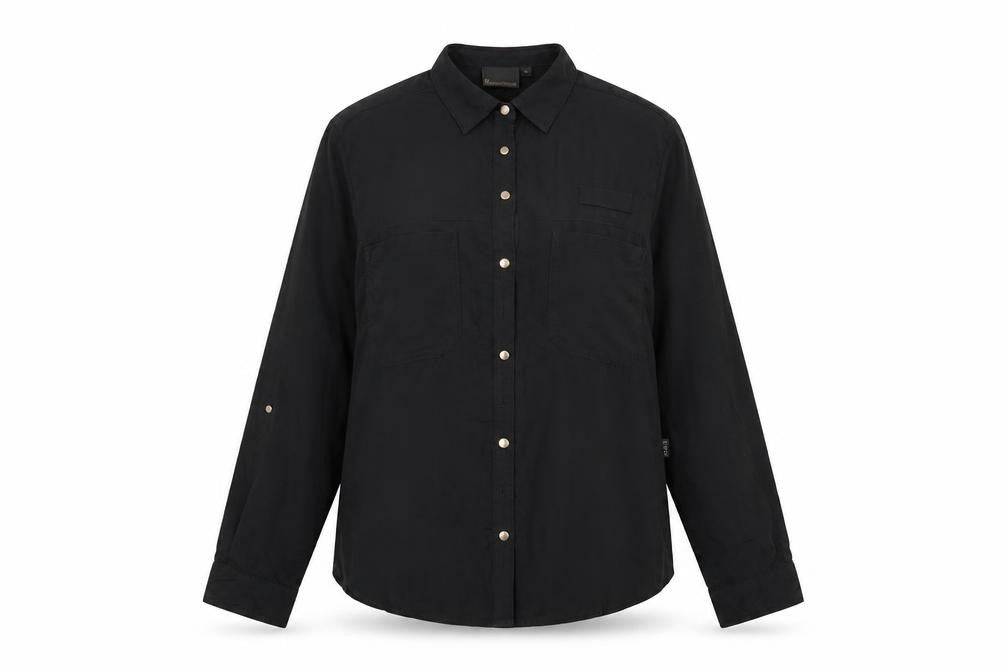 Womens UK Size 10 Incorporatewear Black Basic Button-Up