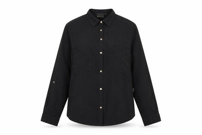 Womens UK Size 10 Incorporatewear Black Basic Button-Up
