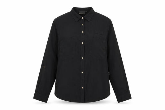 Womens UK Size 10 Incorporatewear Black Basic Button-Up