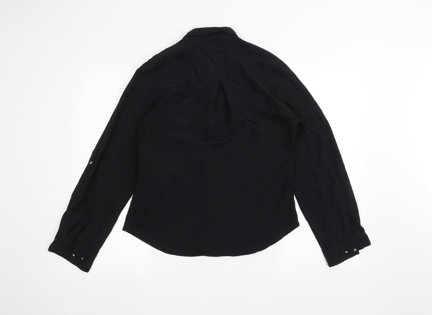 Womens UK Size 10 Incorporatewear Black Basic Button-Up