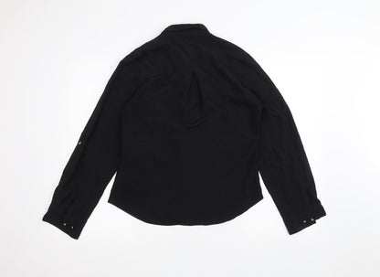 Womens UK Size 10 Incorporatewear Black Basic Button-Up