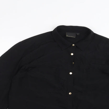 Womens UK Size 10 Incorporatewear Black Basic Button-Up