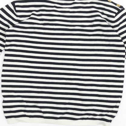 Atmosphere Womens White Striped  Basic T-Shirt Size 8