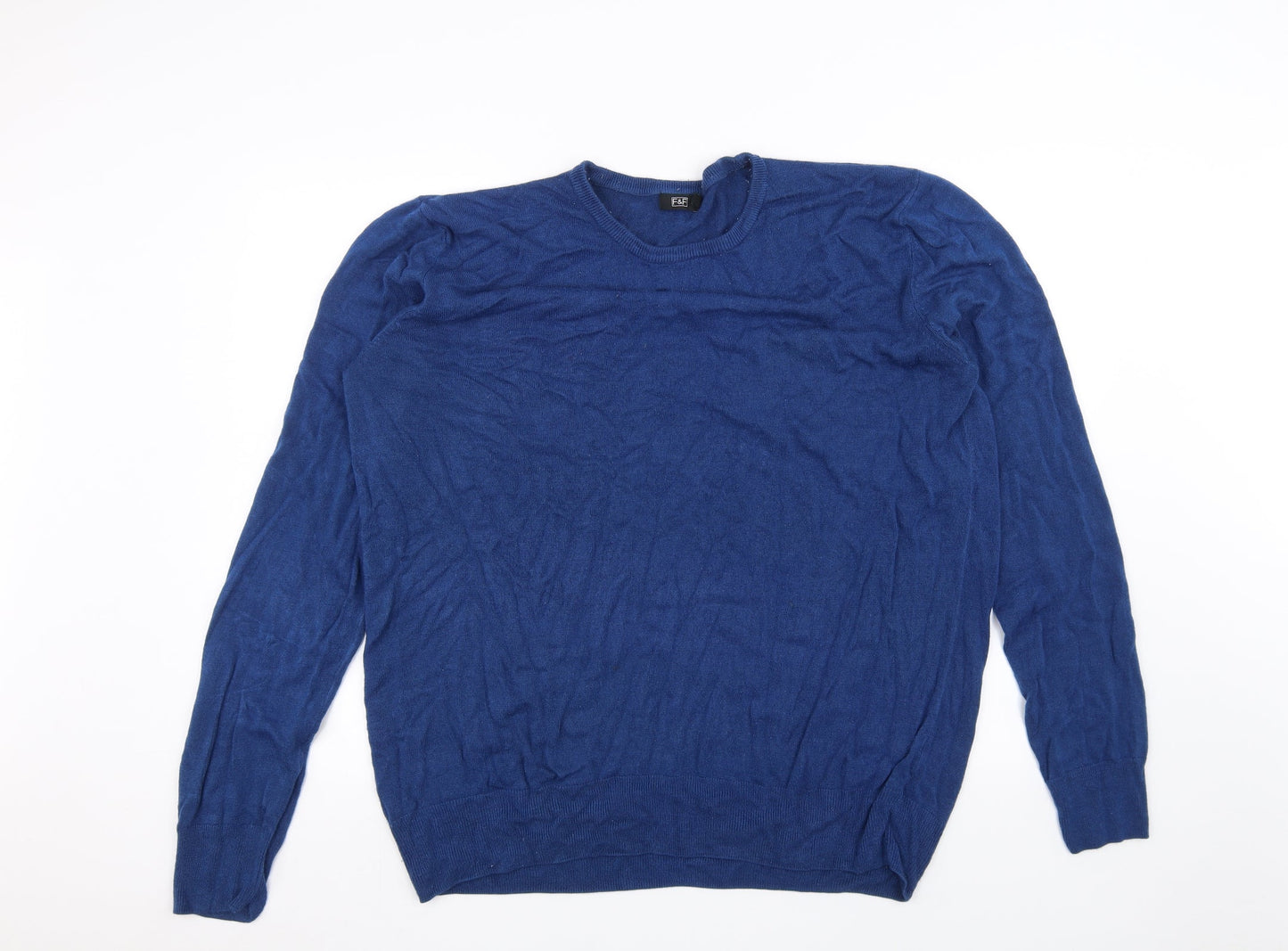F&F Mens Blue   Pullover Jumper Size 2XL