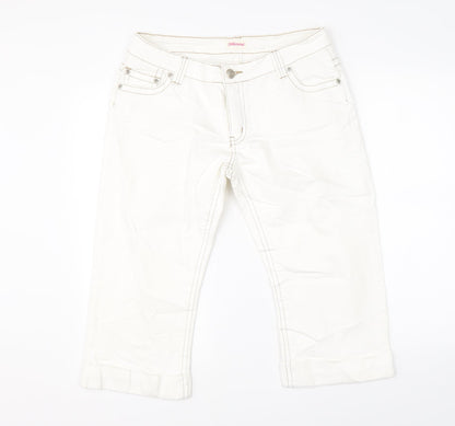 Miami Womens White  Denim Chino Shorts Size 32