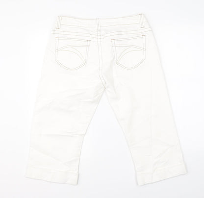 Miami Womens White  Denim Chino Shorts Size 32