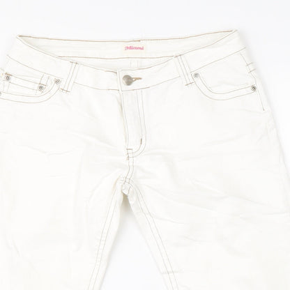 Miami Womens White  Denim Chino Shorts Size 32