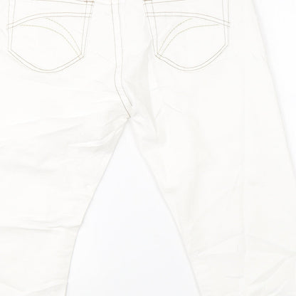 Miami Womens White  Denim Chino Shorts Size 32