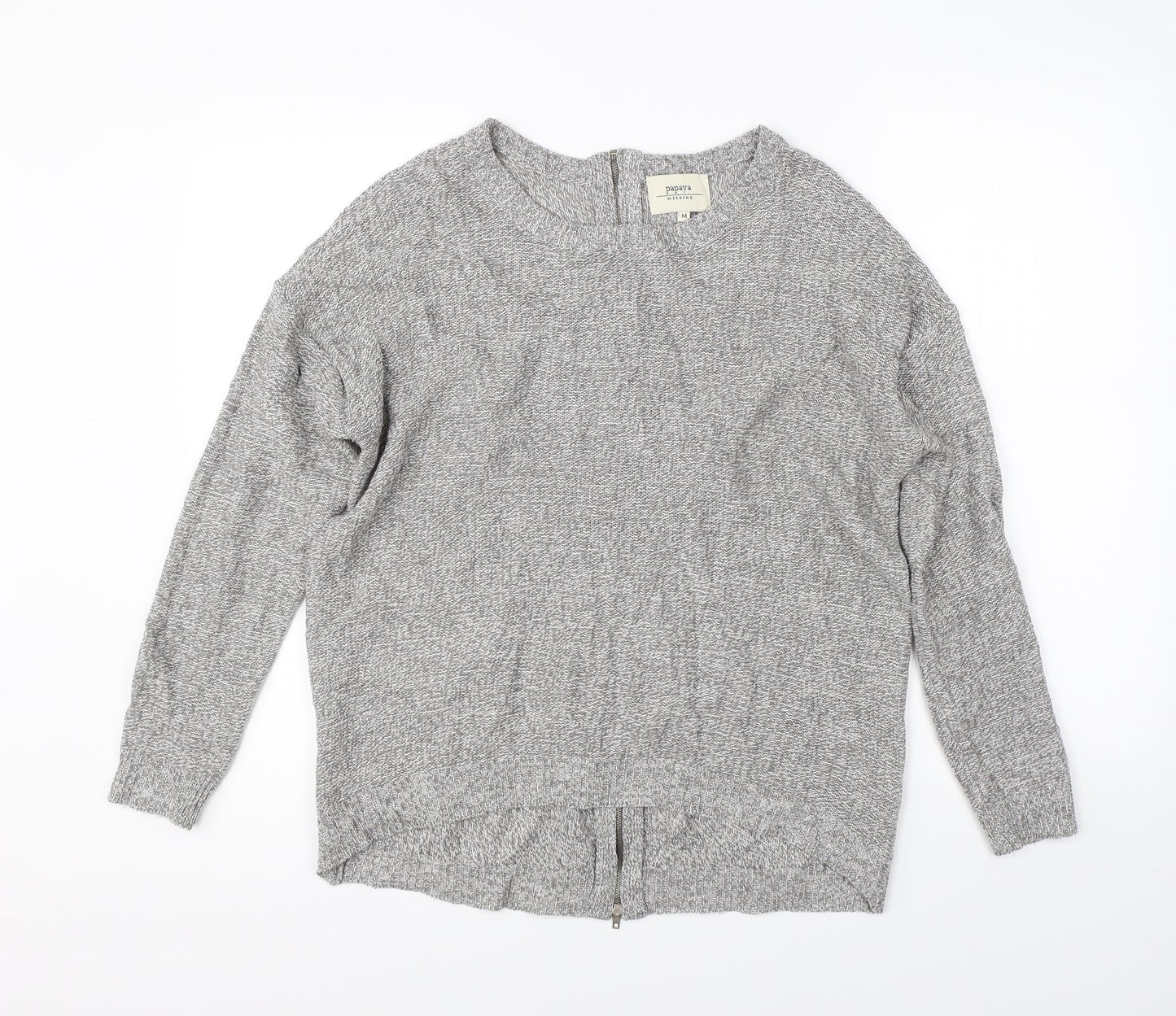 Womens UK Size M Papaya Grey Full Zip Jumper