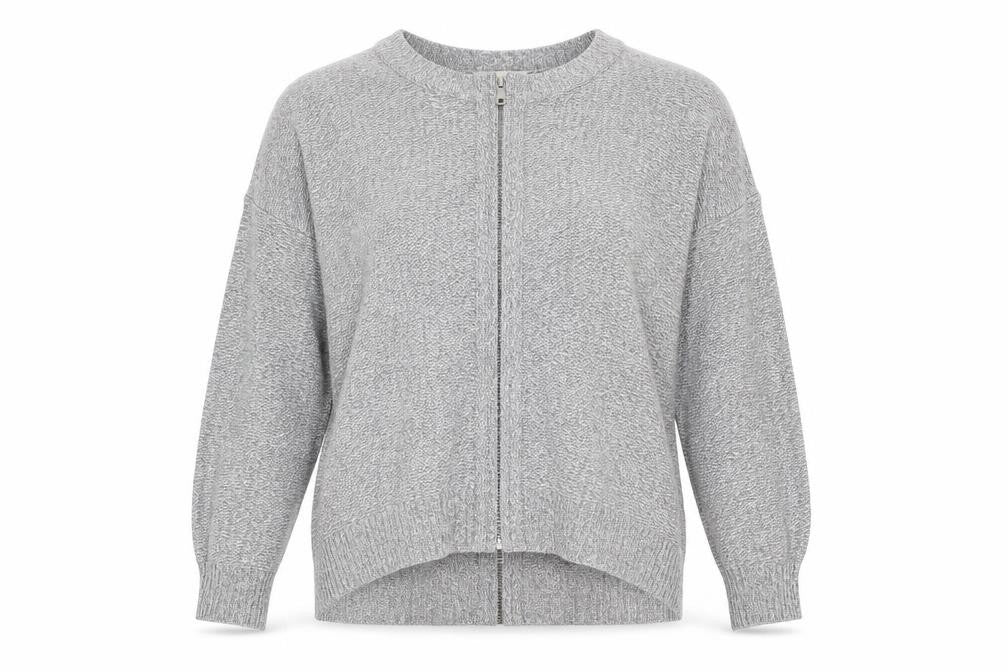 Womens UK Size M Papaya Grey Full Zip Jumper