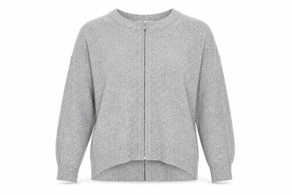 Womens UK Size M Papaya Grey Full Zip Jumper