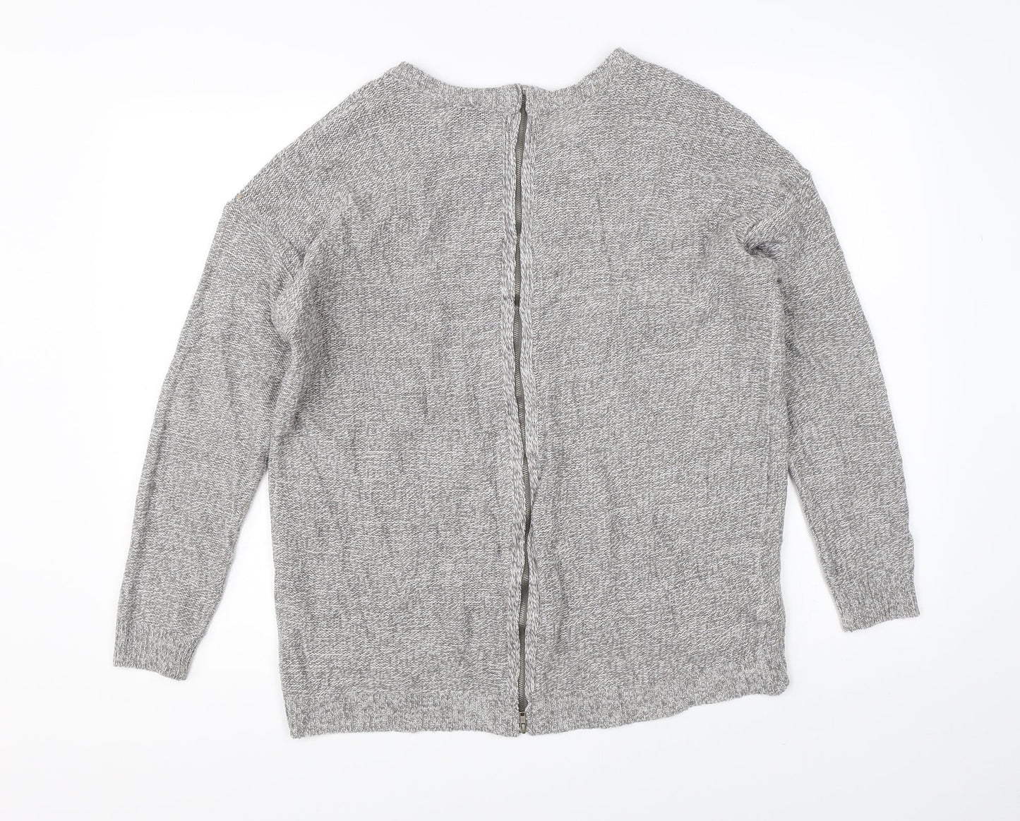 Womens UK Size M Papaya Grey Full Zip Jumper