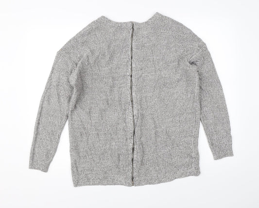 Womens UK Size M Papaya Grey Full Zip Jumper