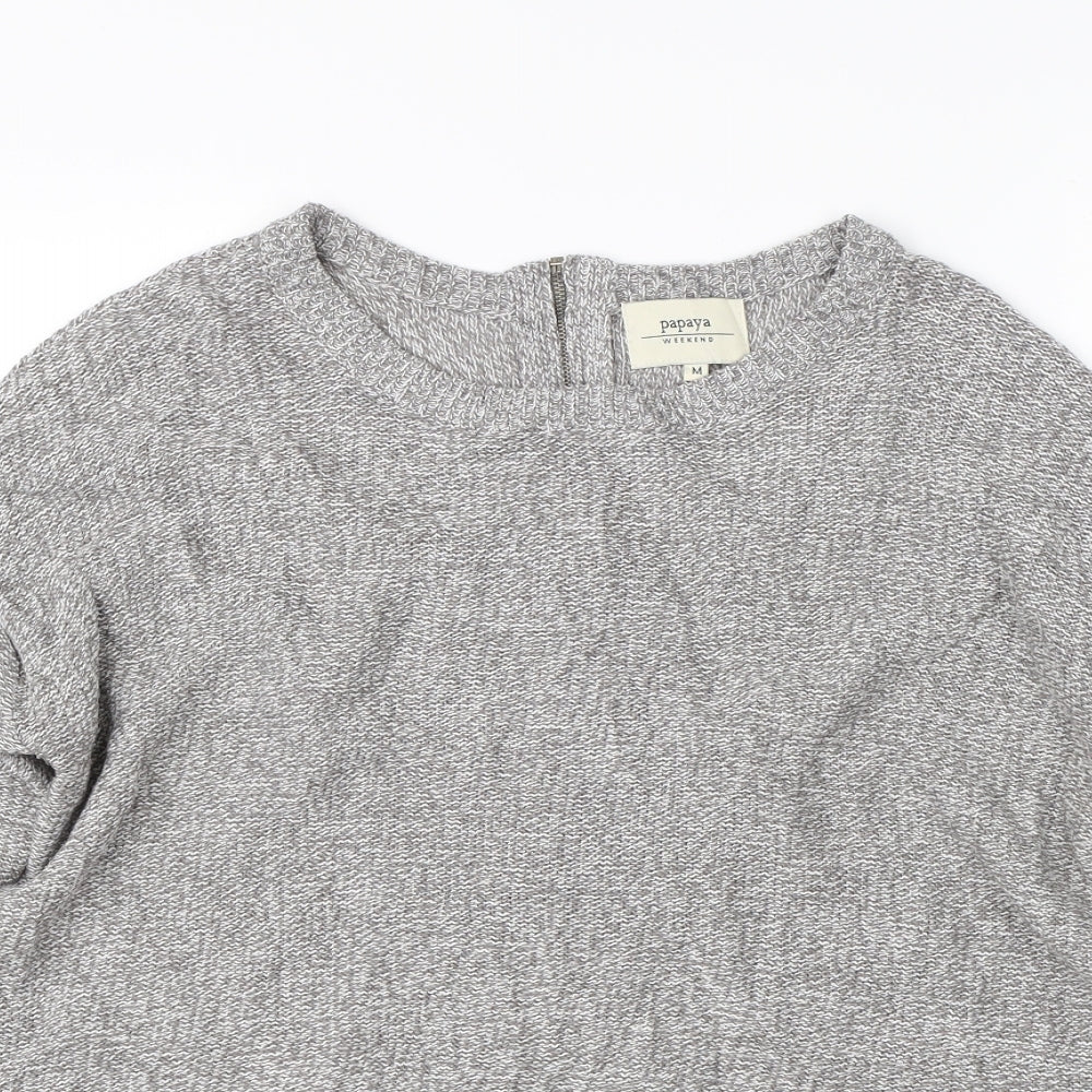 Womens UK Size M Papaya Grey Full Zip Jumper
