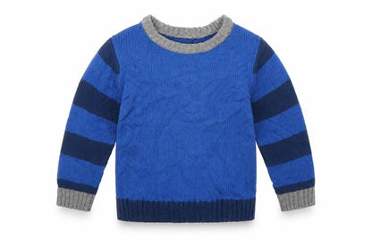 Mini Club Boys Blue Striped Knit Pullover Jumper Size 2-3 Years