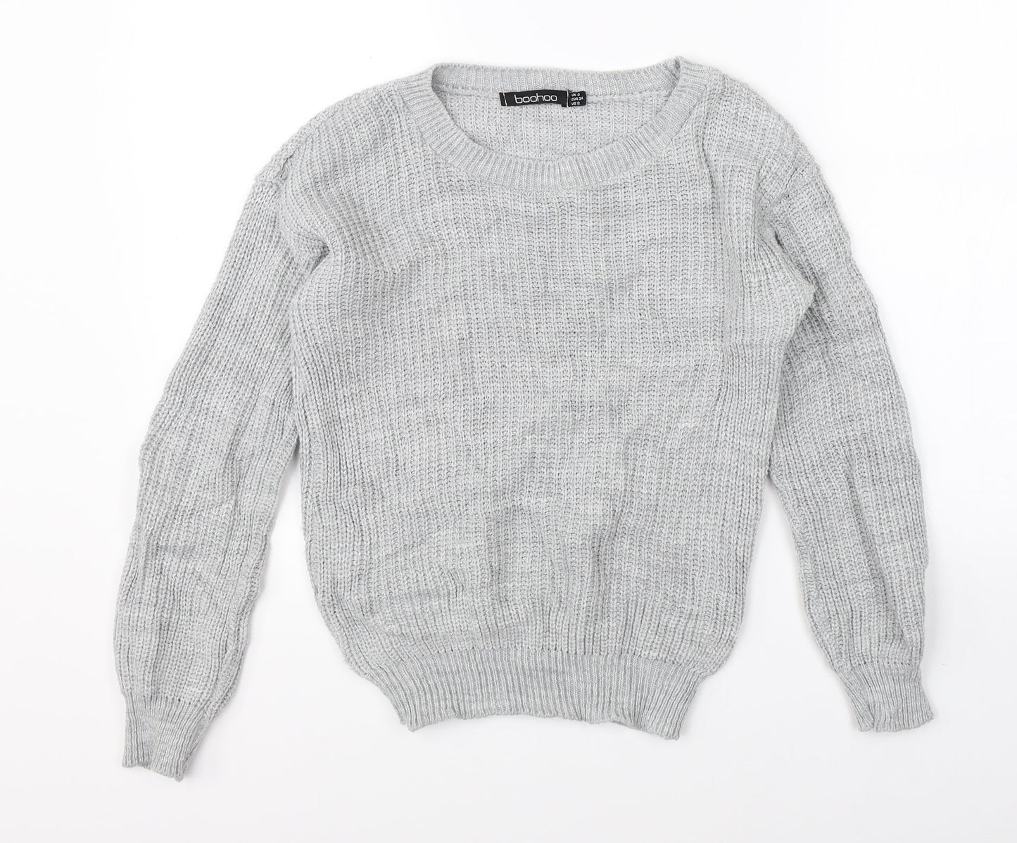Womens UK Size 6 Boohoo Grey Pullover Jumper