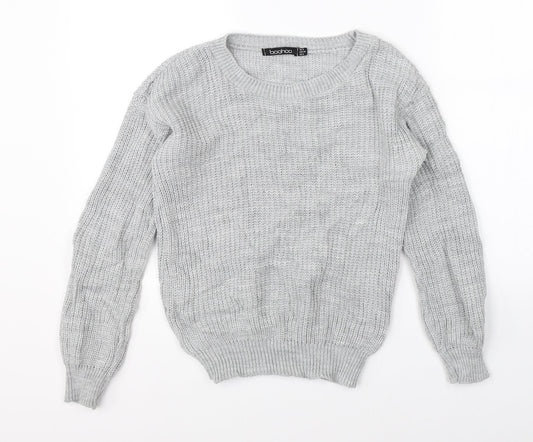 Boohoo Womens Grey  Knit Pullover Jumper Size 6