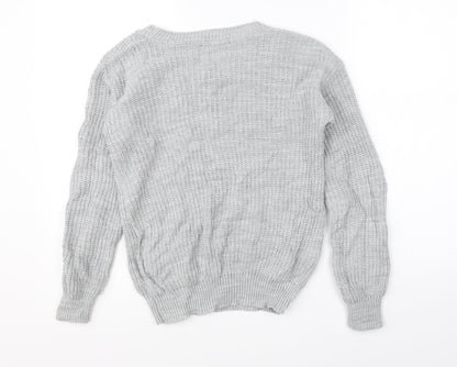 Womens UK Size 6 Boohoo Grey Pullover Jumper