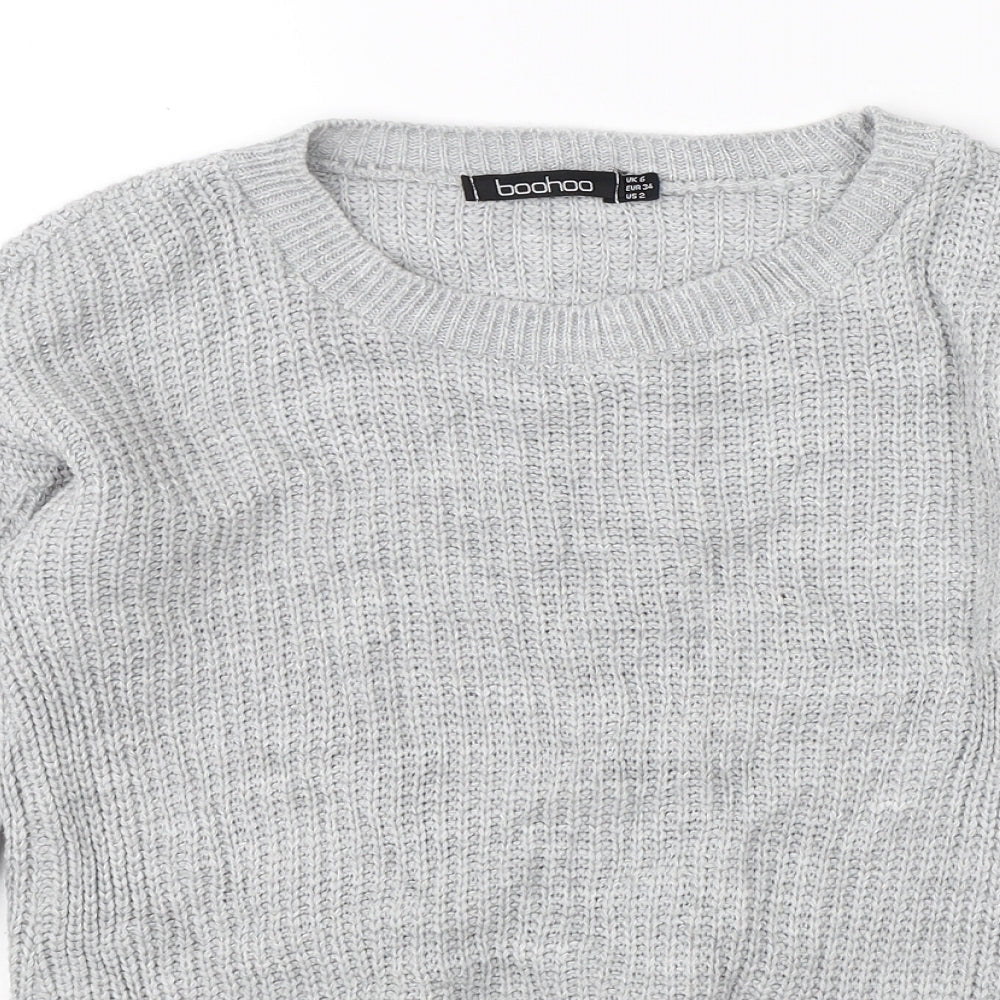 Womens UK Size 6 Boohoo Grey Pullover Jumper