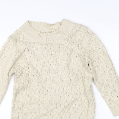 Papay Womens Beige  Knit Pullover Jumper Size 10