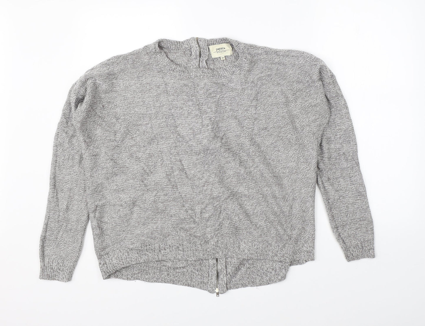 Womens UK Size M Papaya Grey Full Zip Jumper