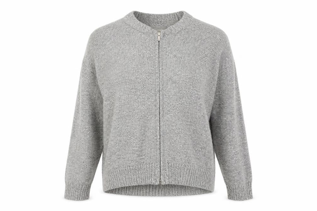 Womens UK Size M Papaya Grey Full Zip Jumper