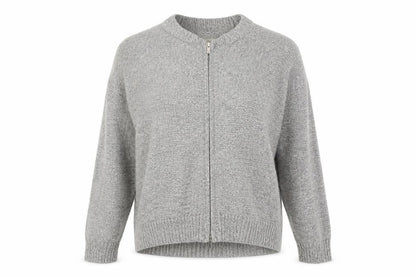 Womens UK Size M Papaya Grey Full Zip Jumper