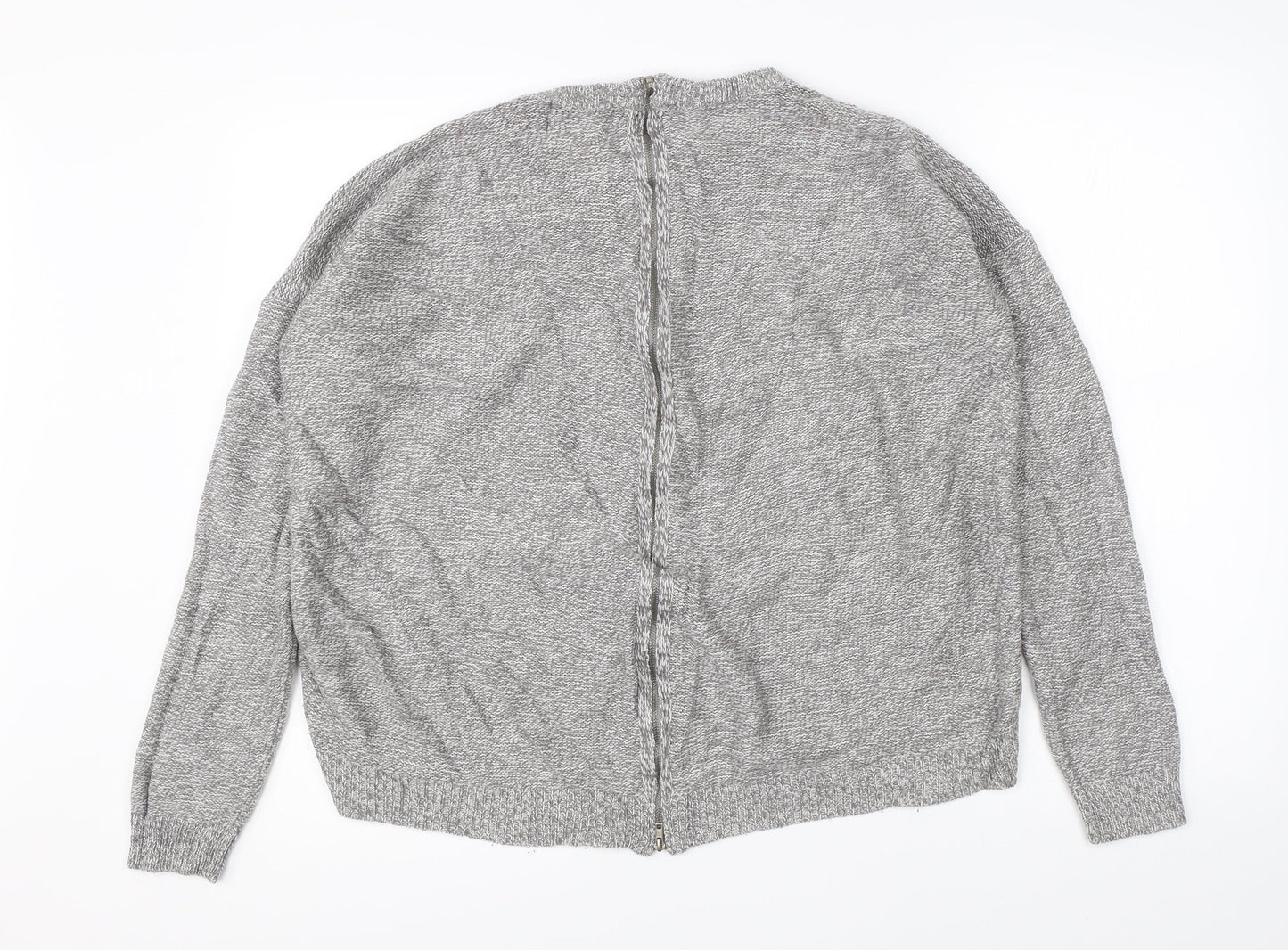 Womens UK Size M Papaya Grey Full Zip Jumper