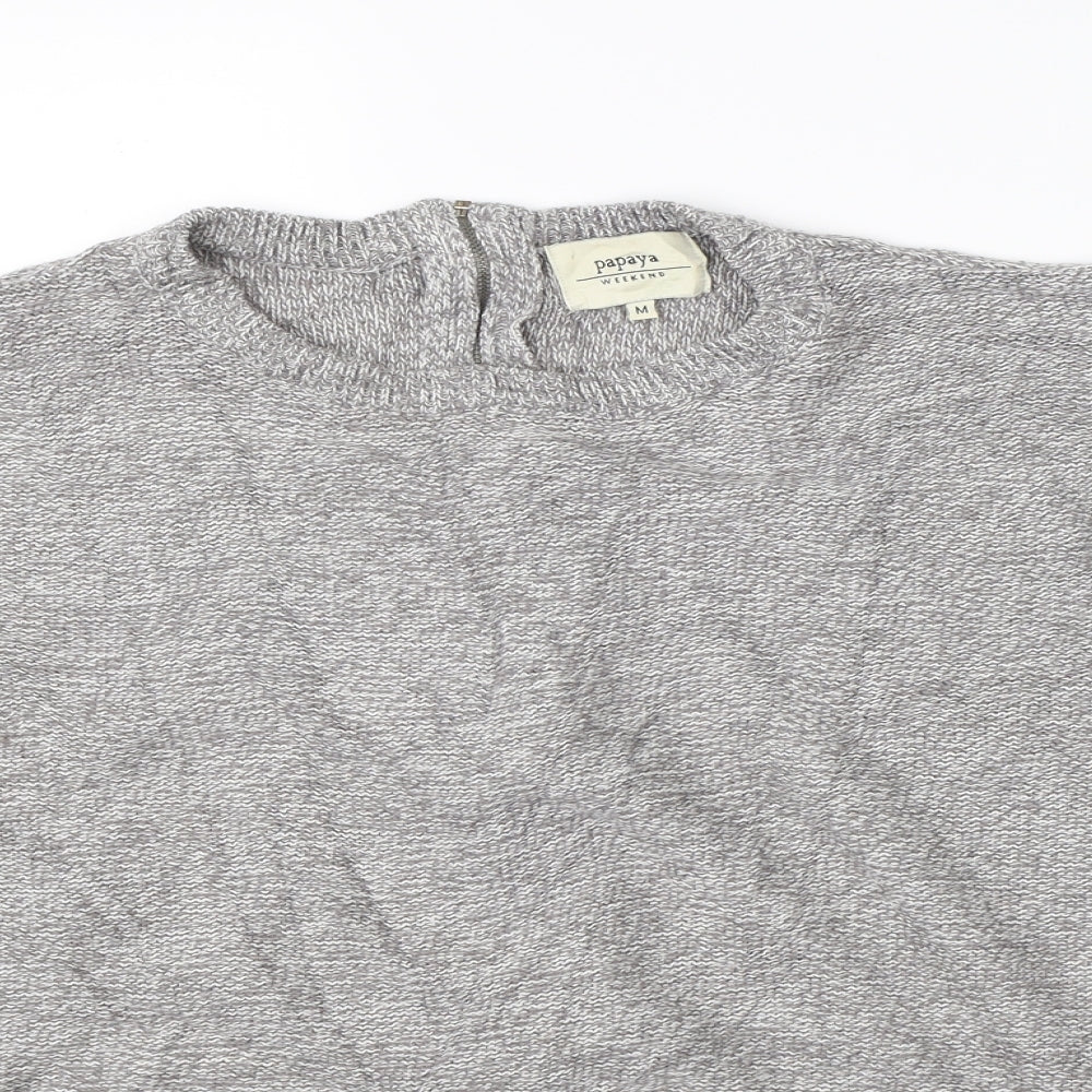 Womens UK Size M Papaya Grey Full Zip Jumper