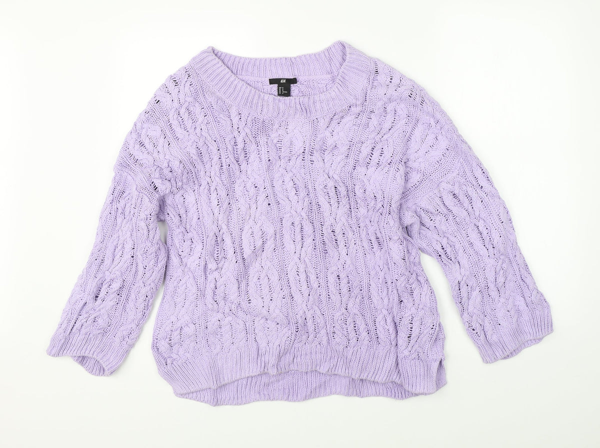 Womens UK Size M H&M Pink Pullover Jumper