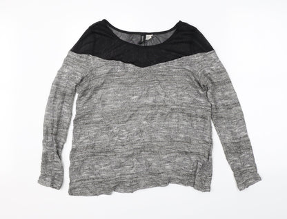 Womens UK Size M Divided Grey Pullover Jumper