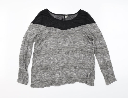 Womens UK Size M Divided Grey Pullover Jumper