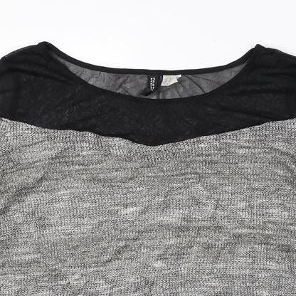 Womens UK Size M Divided Grey Pullover Jumper