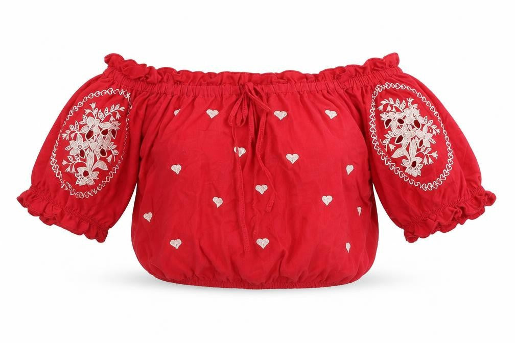 Womens UK Size 8 Topshop Red Basic Blouse