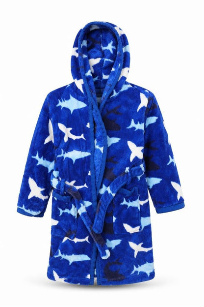 John Lewis Boys Blue    Robe Size 3 Years  - sharks