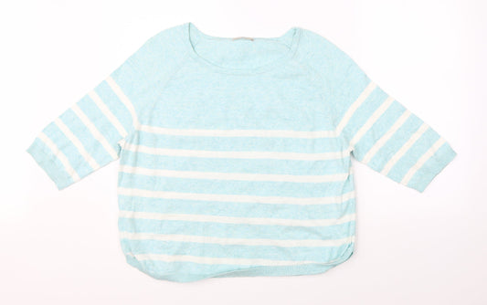 TU Womens Green Striped  Pullover Jumper Size 18