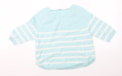 TU Womens Green Striped  Pullover Jumper Size 18