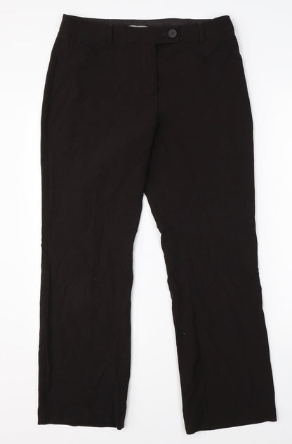 Womens UK Size 12 M&S Regular Fit Dress Pants Brown Trousers