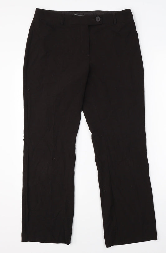 Womens UK Size 12 M&S Regular Fit Dress Pants Brown Trousers