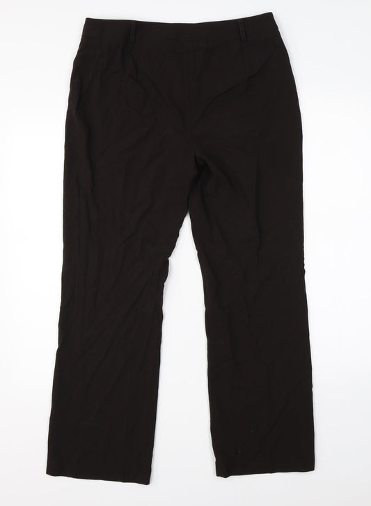 Womens UK Size 12 M&S Regular Fit Dress Pants Brown Trousers