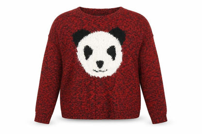 Heart and Soul Womens Red   Pullover Jumper Size 10  - panda face
