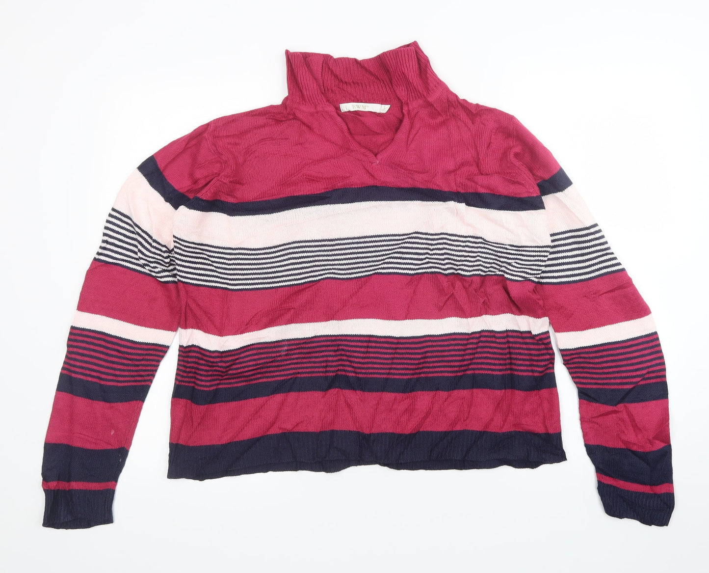 EWM Womens Multicoloured Striped  Pullover Jumper Size L