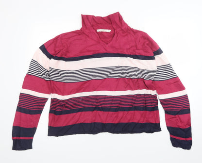 EWM Womens Multicoloured Striped  Pullover Jumper Size L