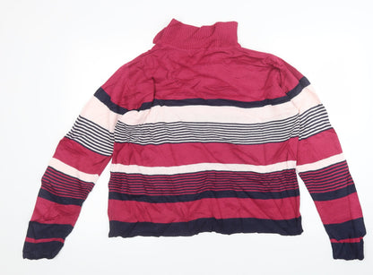 EWM Womens Multicoloured Striped  Pullover Jumper Size L