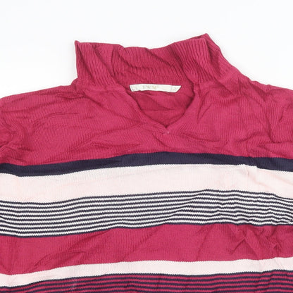 EWM Womens Multicoloured Striped  Pullover Jumper Size L