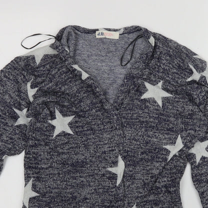 H&M Girls Blue   Cardigan Jumper Size 14 Years