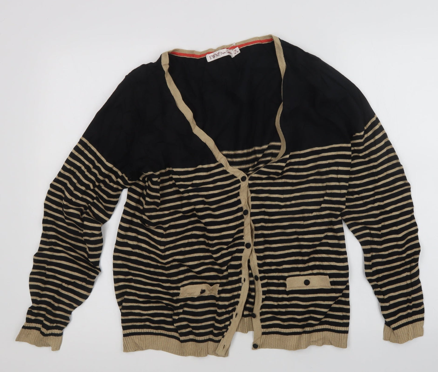 EWM Womens Multicoloured Striped  Cardigan Jumper Size M